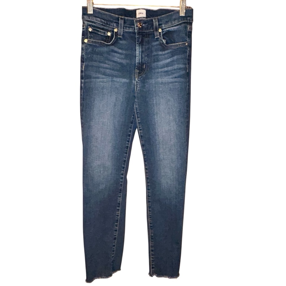 Edwin Womens Bree Straight Crop Jeans Size 25 Raw Hem Stretch Denim‎ USA Made